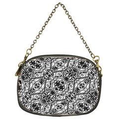 Black And White Ornate Pattern Chain Purses (one Side)  by dflcprints