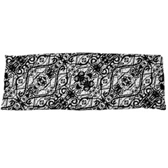 Black And White Ornate Pattern Body Pillow Case Dakimakura (two Sides) by dflcprints