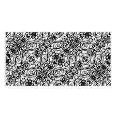 Black And White Ornate Pattern Satin Shawl by dflcprints