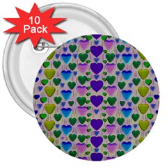 Love In Eternity Is Sweet As Candy Pop Art 3  Buttons (10 Pack)  by pepitasart