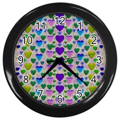 Love In Eternity Is Sweet As Candy Pop Art Wall Clocks (black) by pepitasart