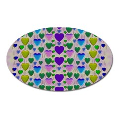 Love In Eternity Is Sweet As Candy Pop Art Oval Magnet by pepitasart