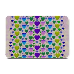 Love In Eternity Is Sweet As Candy Pop Art Small Doormat  by pepitasart