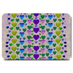 Love In Eternity Is Sweet As Candy Pop Art Large Doormat  by pepitasart