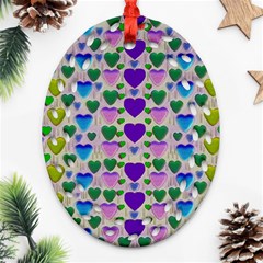 Love In Eternity Is Sweet As Candy Pop Art Ornament (oval Filigree) by pepitasart