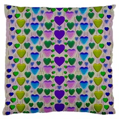 Love In Eternity Is Sweet As Candy Pop Art Large Cushion Case (one Side) by pepitasart