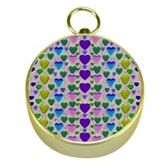 Love In Eternity Is Sweet As Candy Pop Art Gold Compasses by pepitasart