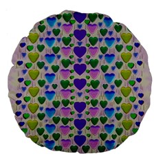 Love In Eternity Is Sweet As Candy Pop Art Large 18  Premium Flano Round Cushions by pepitasart