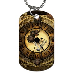 Wonderful Steampunk Desisgn, Clocks And Gears Dog Tag (one Side) by FantasyWorld7