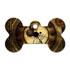 Wonderful Steampunk Desisgn, Clocks And Gears Dog Tag Bone (two Sides) by FantasyWorld7