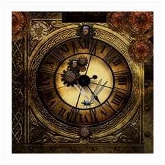 Wonderful Steampunk Desisgn, Clocks And Gears Medium Glasses Cloth (2-side) by FantasyWorld7