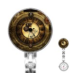 Wonderful Steampunk Desisgn, Clocks And Gears Stainless Steel Nurses Watch Front