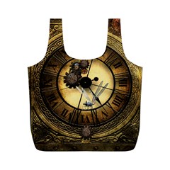 Wonderful Steampunk Desisgn, Clocks And Gears Full Print Recycle Bags (m)  by FantasyWorld7