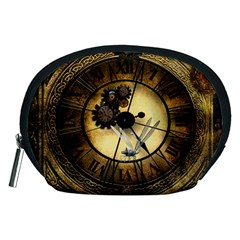 Wonderful Steampunk Desisgn, Clocks And Gears Accessory Pouches (medium)  by FantasyWorld7