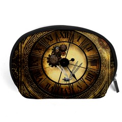 Wonderful Steampunk Desisgn, Clocks And Gears Accessory Pouches (large)  by FantasyWorld7