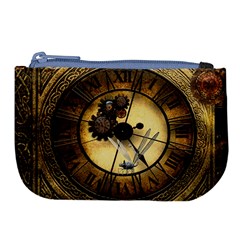 Wonderful Steampunk Desisgn, Clocks And Gears Large Coin Purse by FantasyWorld7