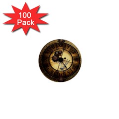 Wonderful Steampunk Desisgn, Clocks And Gears 1  Mini Magnets (100 Pack)  by FantasyWorld7