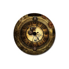 Wonderful Steampunk Desisgn, Clocks And Gears Magnet 3  (round) by FantasyWorld7