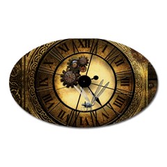 Wonderful Steampunk Desisgn, Clocks And Gears Oval Magnet by FantasyWorld7