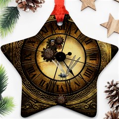 Wonderful Steampunk Desisgn, Clocks And Gears Star Ornament (two Sides) by FantasyWorld7