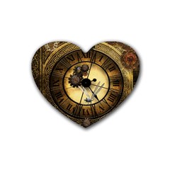 Wonderful Steampunk Desisgn, Clocks And Gears Heart Coaster (4 Pack)  by FantasyWorld7