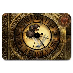 Wonderful Steampunk Desisgn, Clocks And Gears Large Doormat  by FantasyWorld7