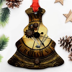 Wonderful Steampunk Desisgn, Clocks And Gears Christmas Tree Ornament (two Sides) by FantasyWorld7