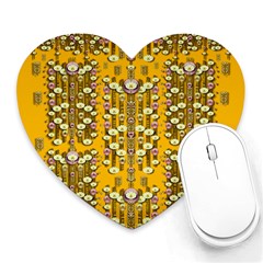 Rain Showers In The Rain Forest Of Bloom And Decorative Liana Heart Mousepads by pepitasart