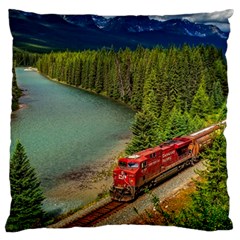 Canadian Railroad Freight Train Large Flano Cushion Case (one Side) by Bigfootshirtshop