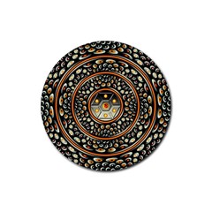 Dark Metal And Jewels Rubber Coaster (round)  by linceazul