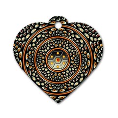 Dark Metal And Jewels Dog Tag Heart (two Sides) by linceazul