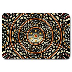 Dark Metal And Jewels Large Doormat  by linceazul