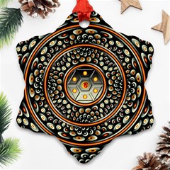 Dark Metal And Jewels Ornament (snowflake) by linceazul