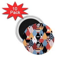 Abstract Diamond Pattern 1 75  Magnets (10 Pack)  by Bigfootshirtshop