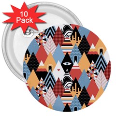 Abstract Diamond Pattern 3  Buttons (10 Pack)  by Bigfootshirtshop