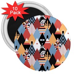 Abstract Diamond Pattern 3  Magnets (10 Pack)  by Bigfootshirtshop