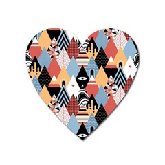 Abstract Diamond Pattern Heart Magnet by Bigfootshirtshop