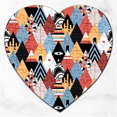 Abstract Diamond Pattern Jigsaw Puzzle (heart) by Bigfootshirtshop