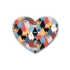 Abstract Diamond Pattern Rubber Coaster (heart)  by Bigfootshirtshop