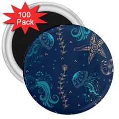 Arabesque Vintage Graphic Nature 3  Magnets (100 Pack) by Bigfootshirtshop