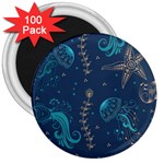 Arabesque Vintage Graphic Nature 3  Magnets (100 pack) Front