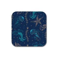 Arabesque Vintage Graphic Nature Rubber Square Coaster (4 Pack)  by Bigfootshirtshop