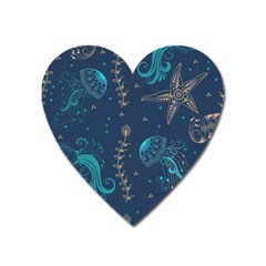 Arabesque Vintage Graphic Nature Heart Magnet by Bigfootshirtshop