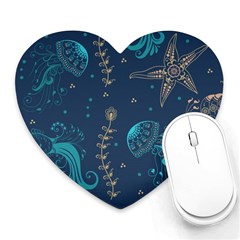 Arabesque Vintage Graphic Nature Heart Mousepads by Bigfootshirtshop