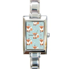 Cute Fox Pattern Rectangle Italian Charm Watch by Bigfootshirtshop