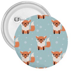 Cute Fox Pattern 3  Buttons by Bigfootshirtshop