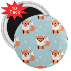 Cute Fox Pattern 3  Magnets (10 Pack)  by Bigfootshirtshop