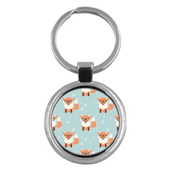 Cute Fox Pattern Key Chains (round) 