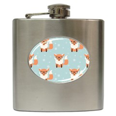 Cute Fox Pattern Hip Flask (6 Oz) by Bigfootshirtshop