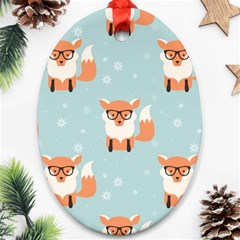 Cute Fox Pattern Oval Ornament (two Sides) by Bigfootshirtshop